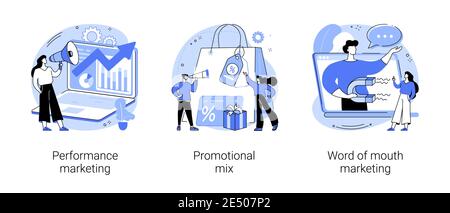 Promotion strategy abstract concept vector illustrations. Stock Vector