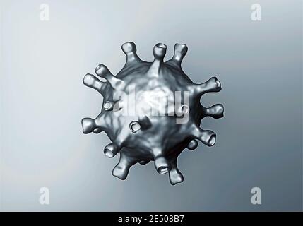 A dark toxic pathogenic virus, 3d render Stock Photo