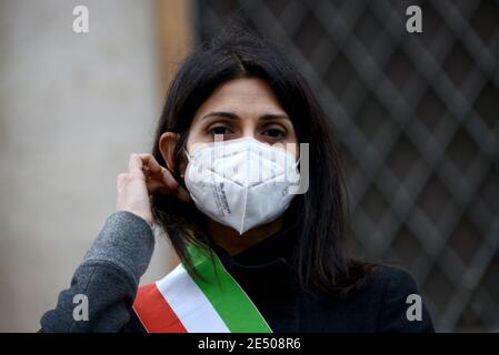Rome, Italy. 25th Jan, 2021. In photo Virginia Raggi Credit: Independent Photo Agency/Alamy Live News Stock Photo