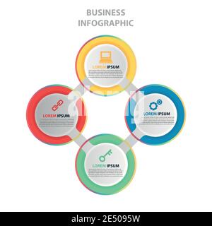 Vector circle element for infographic. Template for cycle diagram, graph, presentation and round chart. Business concept with 6 options, parts, steps Stock Vector