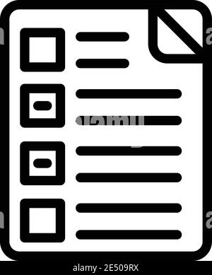 To do list icon. Outline to do list vector icon for web design isolated on white background Stock Vector