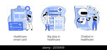 Technology in medicine abstract concept vector illustrations. Stock Vector