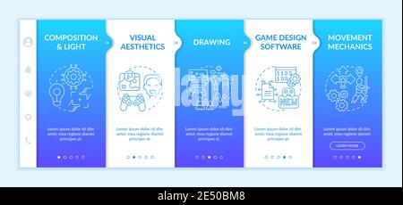 Game designer skills onboarding vector template Stock Vector