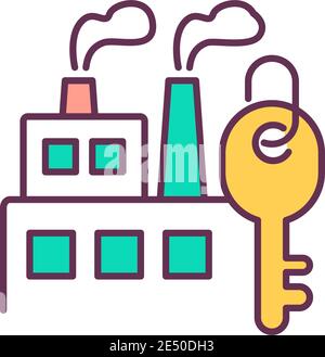 Manufactury optimization RGB color icon Stock Vector
