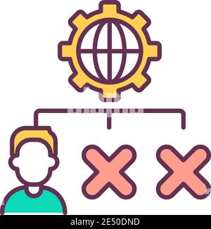 Cost cutting measures RGB color icon Stock Vector