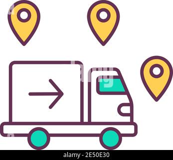 Company optimization of delivery segment idea RGB color icon Stock Vector