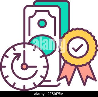 Cost cutting measures RGB color icon Stock Vector