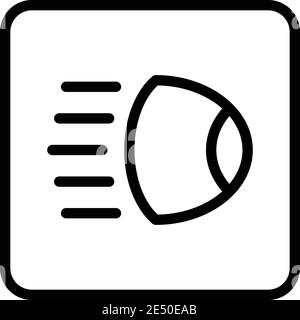 Light front car dashboard icon. Outline light front car dashboard vector icon for web design isolated on white background Stock Vector