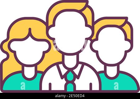 Team work RGB color icon. Succsesful workers Stock Vector