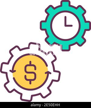 Cost reduction strategies RGB color icon Stock Vector