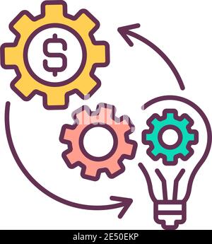 Business process optimization RGB color icon Stock Vector
