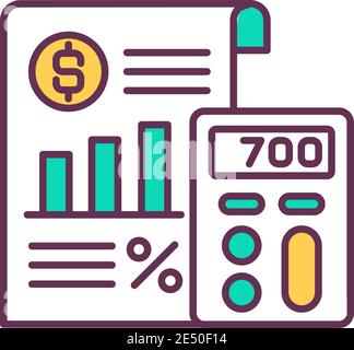 Cost reduction strategy RGB color icon Stock Vector