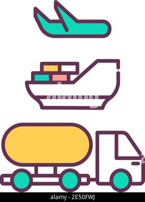 Delivery optimization RGB color icon Stock Vector
