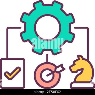 Cost reduction strategies RGB color icon Stock Vector