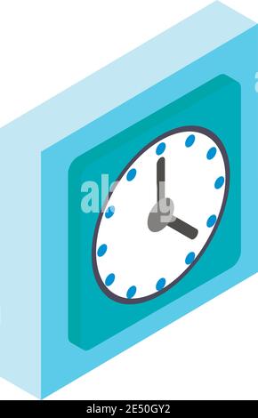 Office clock icon. Isometric illustration of office clock vector icon for web Stock Vector