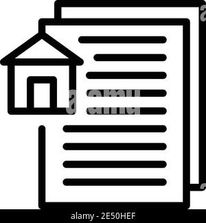House documents icon. Outline house documents vector icon for web design isolated on white background Stock Vector
