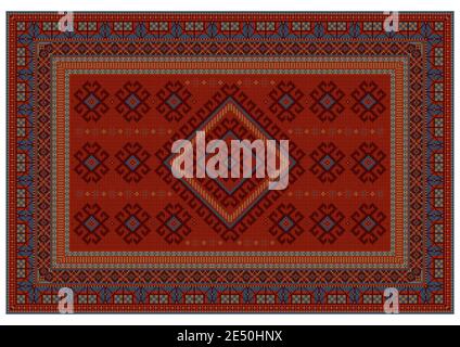 Original luxury vintage oriental carpet with yellow, red and black ...