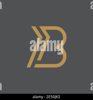 Letter B icon logo design template element elegant simple Stock Vector