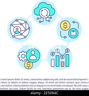Enterprise resource planning concept icon with text Stock Vector