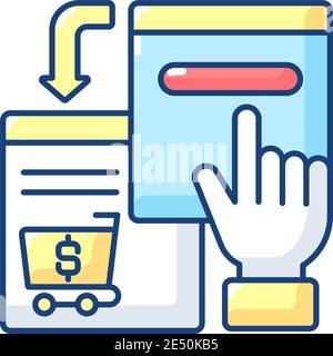 Referring sites RGB color icon Stock Vector