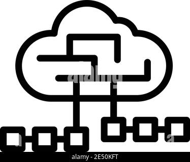 Customer cloud data icon. Outline customer cloud data vector icon for web design isolated on white background Stock Vector