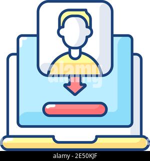 Unique visitor RGB color icon Stock Vector