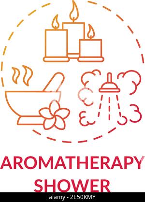 Aromatherapy shower concept icon Stock Vector