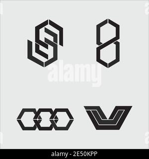 Set of abstract logo element design concept vector Stock Vector