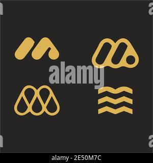 letter M logo marks, musical logo, inspirational logo vector and monogram design element vector Stock Vector