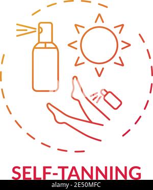 Self-tanning concept icon Stock Vector