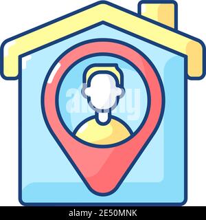 User location RGB color icon Stock Vector