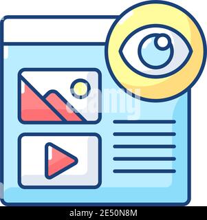 Pageviews RGB color icon Stock Vector