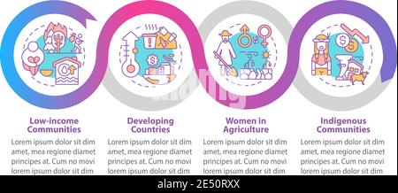 Low-Income Communities vector infographic template Stock Vector