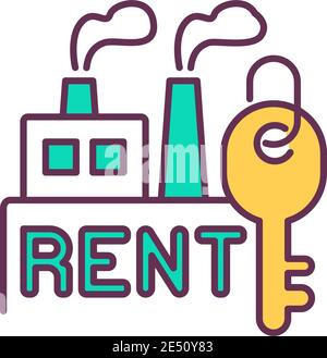 Closing facilities RGB color icon Stock Vector