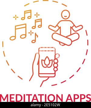 Meditation apps concept icon Stock Vector