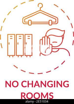 No changing rooms concept icon Stock Vector