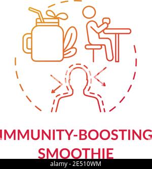 Immunity-boosting smoothie concept icon Stock Vector