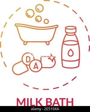 Milk bath concept icon Stock Vector