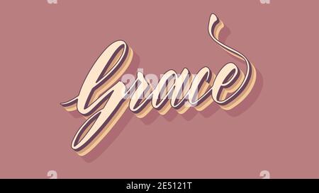 Grace Name Vector Typography with Starburst Stock Vector