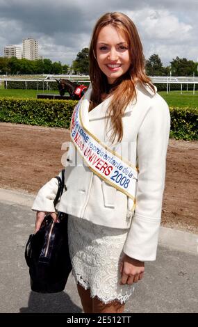 2nd runner-up of elected Miss France 2008 pageant, Laura Tanguy poses as the patron of the Bouscat Horsetracks Grand Prix in Le Bouscat, southwestern France on April 23, 2008. Laura Tanguy will be the French representative to the 2008 Miss Universe contest, as Miss France 2008 Valerie Begue resigned after the publication of equivocal pictures. Photo by Patrick Bernard/ABACAPRESS.COM Stock Photo