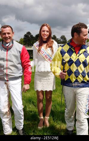 2nd runner-up of elected Miss France 2008 pageant, Laura Tanguy poses as the patron of the Bouscat Horsetracks Grand Prix in Le Bouscat, southwestern France on April 23, 2008. Laura Tanguy will be the French representative to the 2008 Miss Universe contest, as Miss France 2008 Valerie Begue resigned after the publication of equivocal pictures. Photo by Patrick Bernard/ABACAPRESS.COM Stock Photo