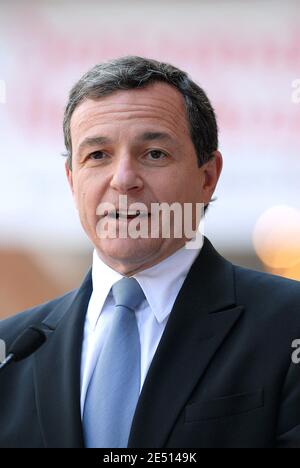 Walt Disney CEO Bob Iger attends the ceremony where former Walt Disney Co. CEO Michael D. Eisner is honored with the 2,361st star on the Hollywood Walk Of Fame next to El Capitan Theatre in Los Angeles, CA, USA April 25, 2008. Photo by Lionel Hahn/ABACAPRESS.COM Stock Photo