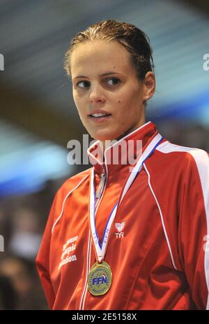 France's Laure Manaudou performs on women's 100m backstroke finale during the French swimming championships in Dunkerque, France, on April 26, 2008. Photo by Christophe Guibbaud/Cameleon/ABACAPRESS.COM Stock Photo