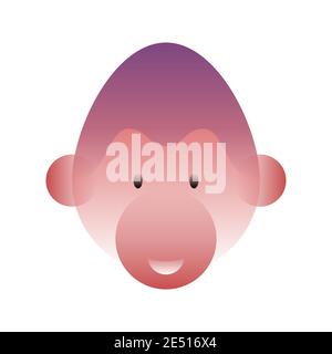 Vector monkey in gradient style. Digital art Stock Vector