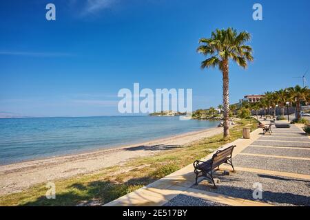 Palms of Konyaalti Promenade, Antalya in Turkey Stock Photo