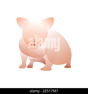 Vector rat in gradient style. Digital art Stock Vector