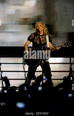 Madonna performs on stage during the 2015 Brit Awards at the O2 Arena ...