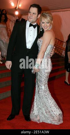 Hilary Duff and her boyfriend Mike Comrie leave the 2008 Costume Institute Gala celebrating the 'Superheroes: Fashion and Fantasy' exhibition held at the Metropolitan Museum of Art in New York City, USA on May 5, 2008. Photo by Charles Guerin/ABACAPRESS.COM Stock Photo