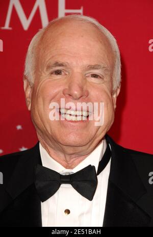 US Republican presidential candidate Arizona Senator John McCain arriving for Time Magazine's 100 Most Influential People in the World Gala held at Frederick P. Rose Hall in New York City, NY, USA on May 8, 2008. Photo by Gregorio Binuya/ABACAUSA.COM Stock Photo