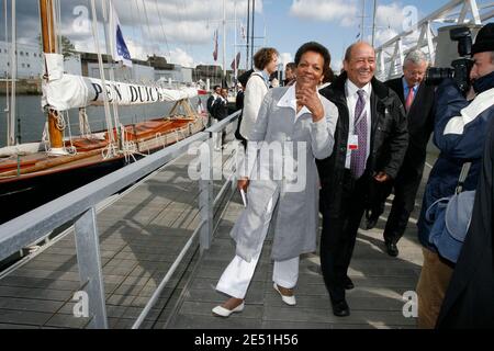 Jacqueline Tabarly, wife of French sailing legend late Eric Tabarly, during the opening of 'City of sailing - Eric Tabarly' to mark the 10th anniversary of his death in Lorient, western France, on May 17, 2008. Photo by Thomas Bregardis/Cameleon/ABACAPRESS.COM Stock Photo